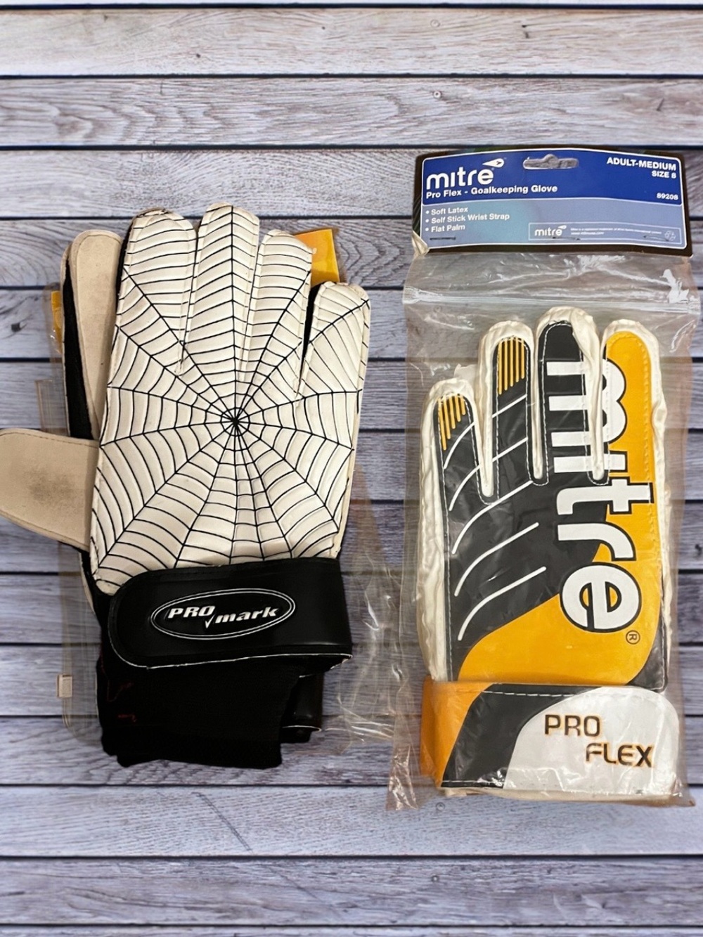 Mitre Pro-Flex Goalkeeper Gloves & Martin ProMark Soccer Goalie Gloves medium